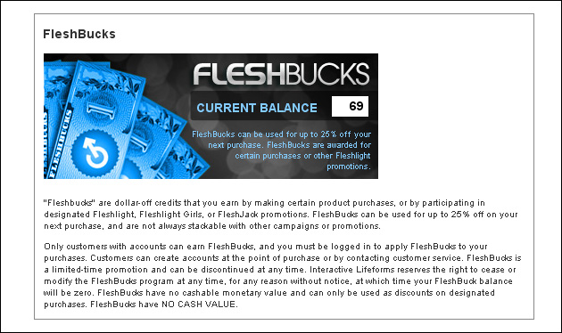 Current Fleshbucks Balance